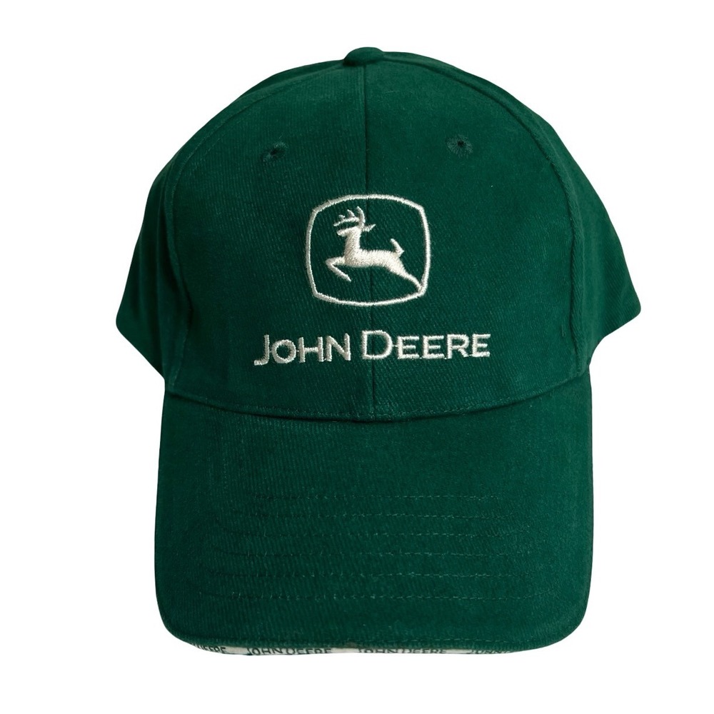 John Deere Green Embroidered Logo Adjustable Baseball Cap Hat NWOT